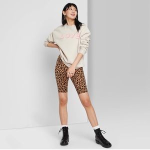 WILD FABLE HIGH RISE BIKE SHORTS LEOPARD